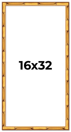 16x32 Thin Bamboo Picture Frame with UV-Resistant Acrylic & Acid Free Backing, Available in 2 Finishes - Gold and Brown